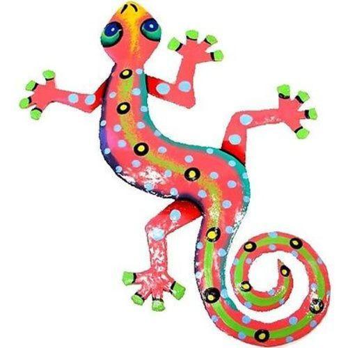 Eight Inch Pink Metal Gecko - Caribbean Craft - Flyclothing LLC