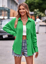 Textured Dropped Shoulder Longline Shirt - Trendsi - Flyclothing LLC