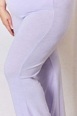 RISEN Full Size High Waist Ultra Soft Knit Flare Pants - Trendsi - Flyclothing LLC