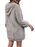 Half Zip Dropped Shoulder Oversized Hoodie - Trendsi - Flyclothing LLC