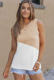 Contrast Round Neck Tank Top - Trendsi - Flyclothing LLC