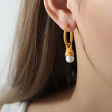 Titanium Steel Huggie Earrings - Trendsi - Flyclothing LLC