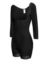 Full Size Zip Up Lace Detail Long Sleeve Shapewear - Trendsi - Flyclothing LLC
