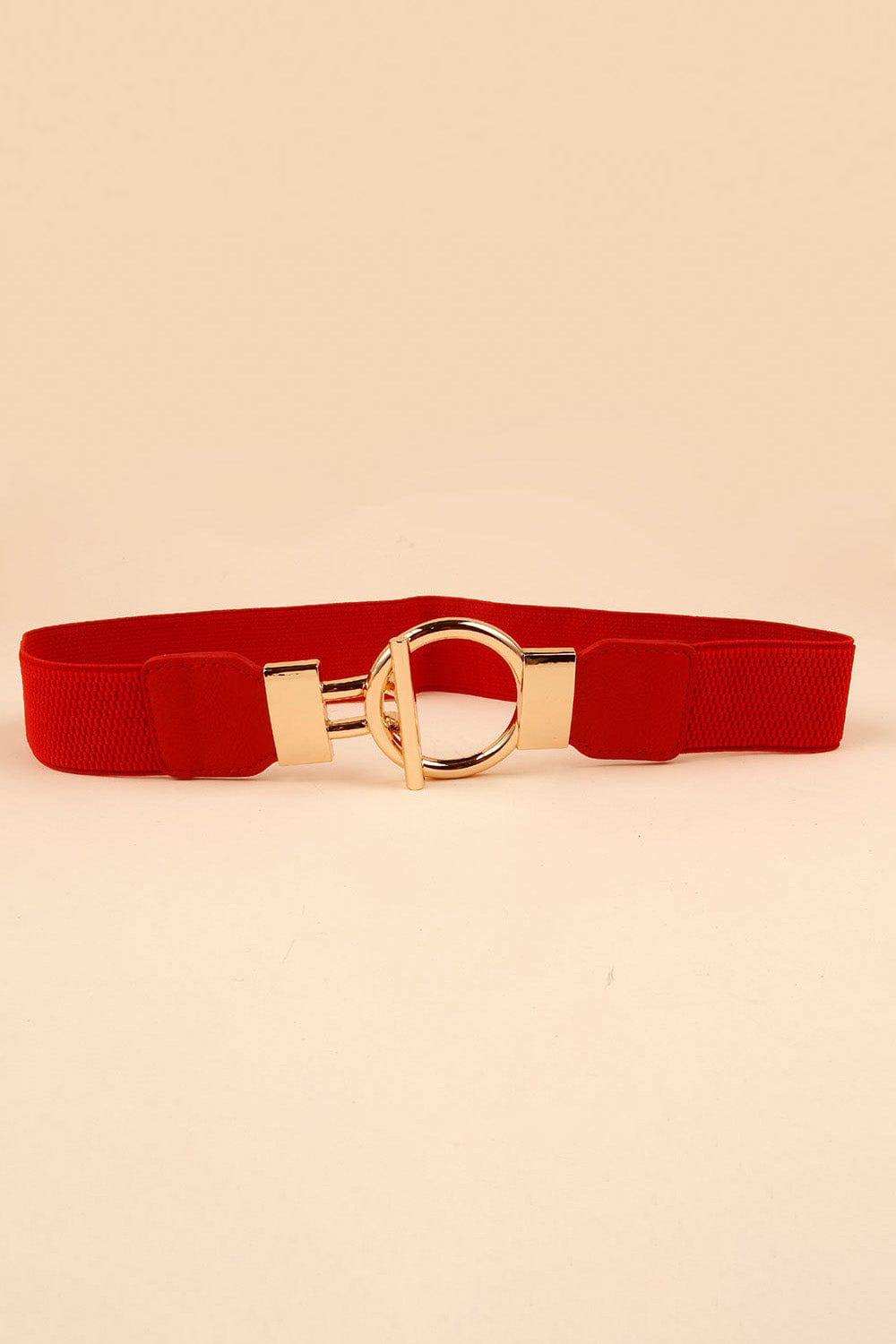 Circle Shape Buckle Zinc Alloy Buckle PU Leather Belt - Trendsi - Flyclothing LLC