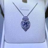 3 Carat Moissanite 925 Sterling Silver Heart Pendant Necklace - Trendsi
