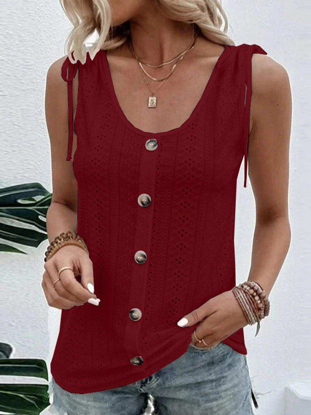 Full Size Scoop Neck Sleeveless Tank Top - Trendsi - Flyclothing LLC