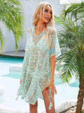 Multicolored Openwork Tassel Slit Cover-Up - Trendsi - Flyclothing LLC