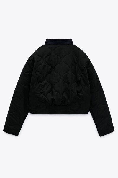 Snap Down Baseball Collar Jacket - Flyclothing LLC