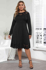Long Sleeve Cutout Detail Dress - Trendsi - Flyclothing LLC