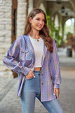 Plaid Long Sleeve Hooded Jacket - Trendsi - Flyclothing LLC