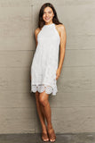 Lace Round Neck Sleeveless Dress - Trendsi