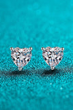 2 Carat Moissanite Heart-Shaped Stud Earrings - Trendsi