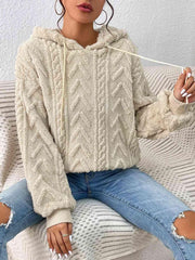 Drawstring Long Sleeve Hoodie - Trendsi