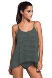 Full Size Spaghetti Strap Scoop Neck Tankini Set - Trendsi