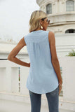 Swiss Dot Notched Neck Tank - Trendsi - Flyclothing LLC