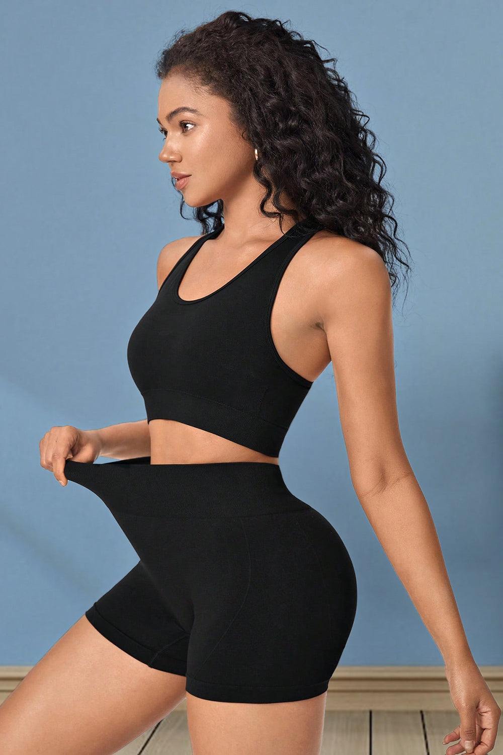 Cropped Sports Tank and Shorts Set - Trendsi