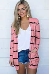 Printed Long Sleeve Cardigan - Trendsi - Flyclothing LLC