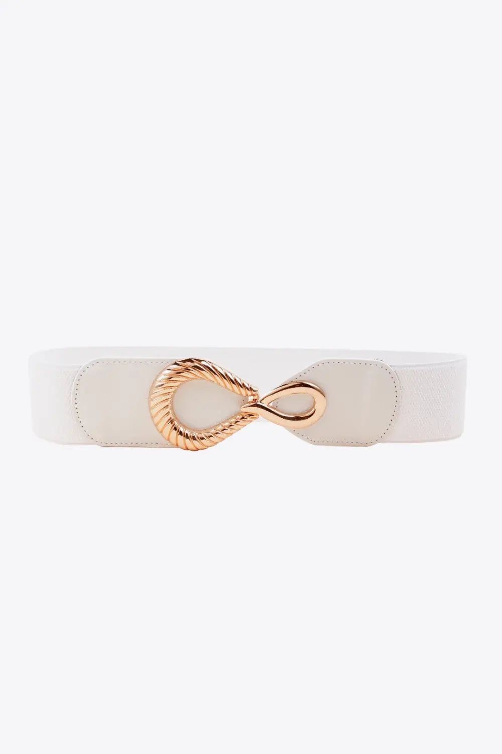 Ribbed Alloy Buckle Elastic Belt - Trendsi - Flyclothing LLC