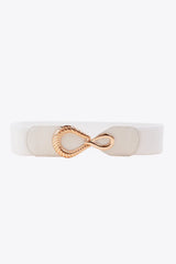 Ribbed Alloy Buckle Elastic Belt - Trendsi - Flyclothing LLC