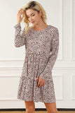 Frill Printed Round Neck Dress - Trendsi - Flyclothing LLC