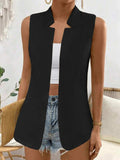 Open Front Longline Vest - Trendsi - Flyclothing LLC