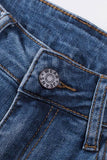 Distressed Straight Jeans with Pockets - Trendsi