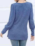 Decorative Button Square Neck Top - Trendsi - Flyclothing LLC