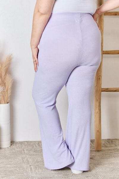 RISEN Full Size High Waist Ultra Soft Knit Flare Pants - Trendsi - Flyclothing LLC