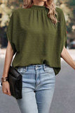 Swiss Dot Mock Neck Blouse - Trendsi - Flyclothing LLC