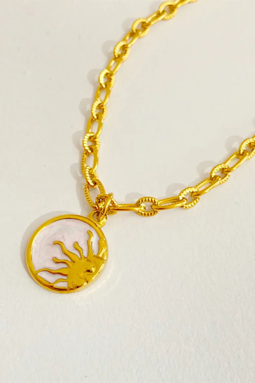 Round Pendant Stainless Steel Necklace - Trendsi - Flyclothing LLC