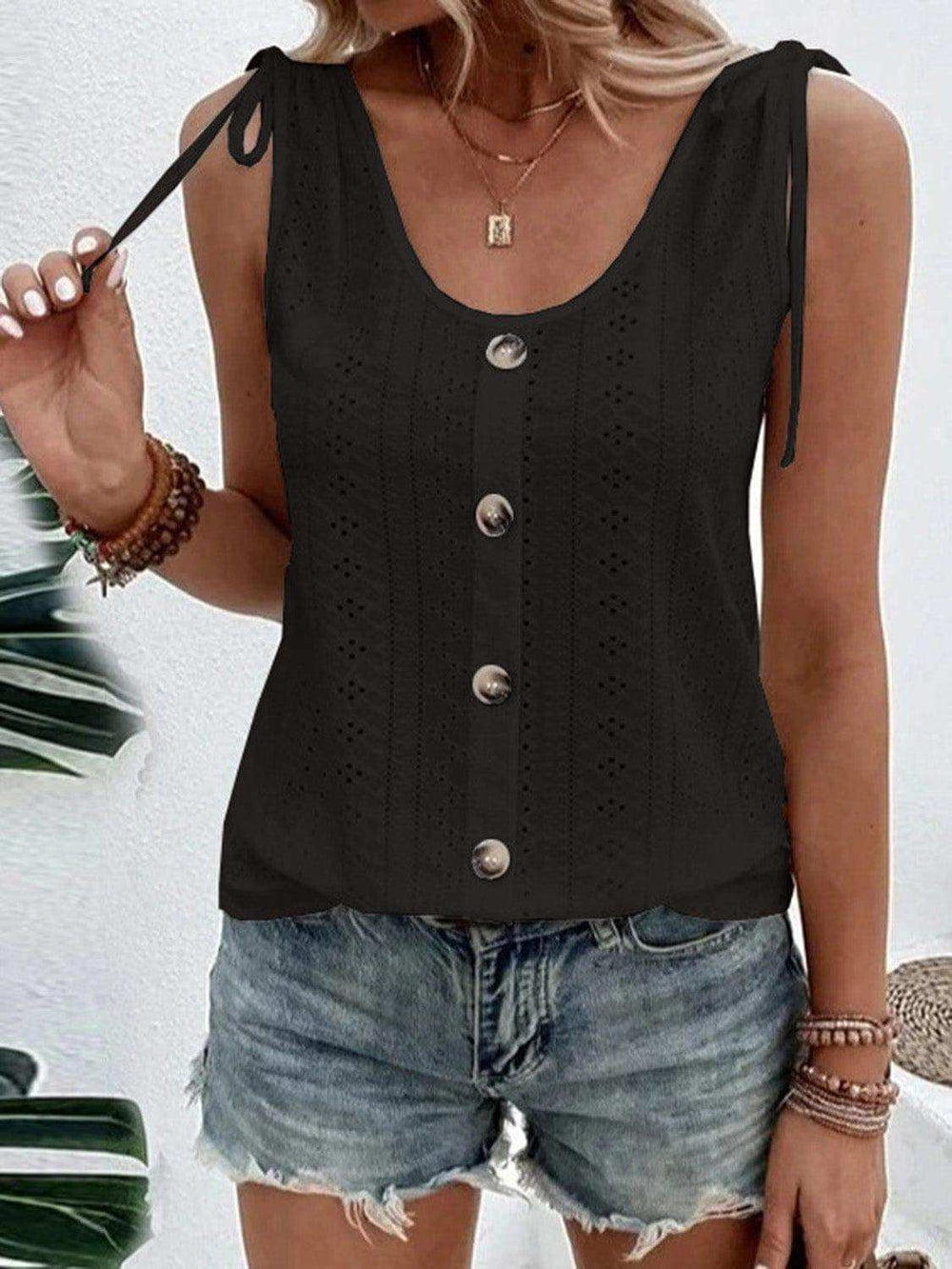 Full Size Scoop Neck Sleeveless Tank Top - Trendsi - Flyclothing LLC