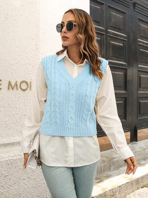 Urban Style V-Neck Sweater Vest - Trendsi - Flyclothing LLC