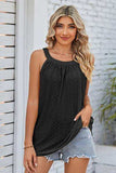 Openwork Round Neck Wide Strap Tank - Trendsi - Flyclothing LLC