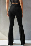 Ribbed High Waist Flare Pants - Trendsi - Flyclothing LLC