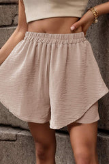 Layered Elastic Waist Shorts - Trendsi - Flyclothing LLC