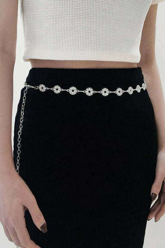 Rhinestone Decor Zinc Alloy Belt - Trendsi - Flyclothing LLC