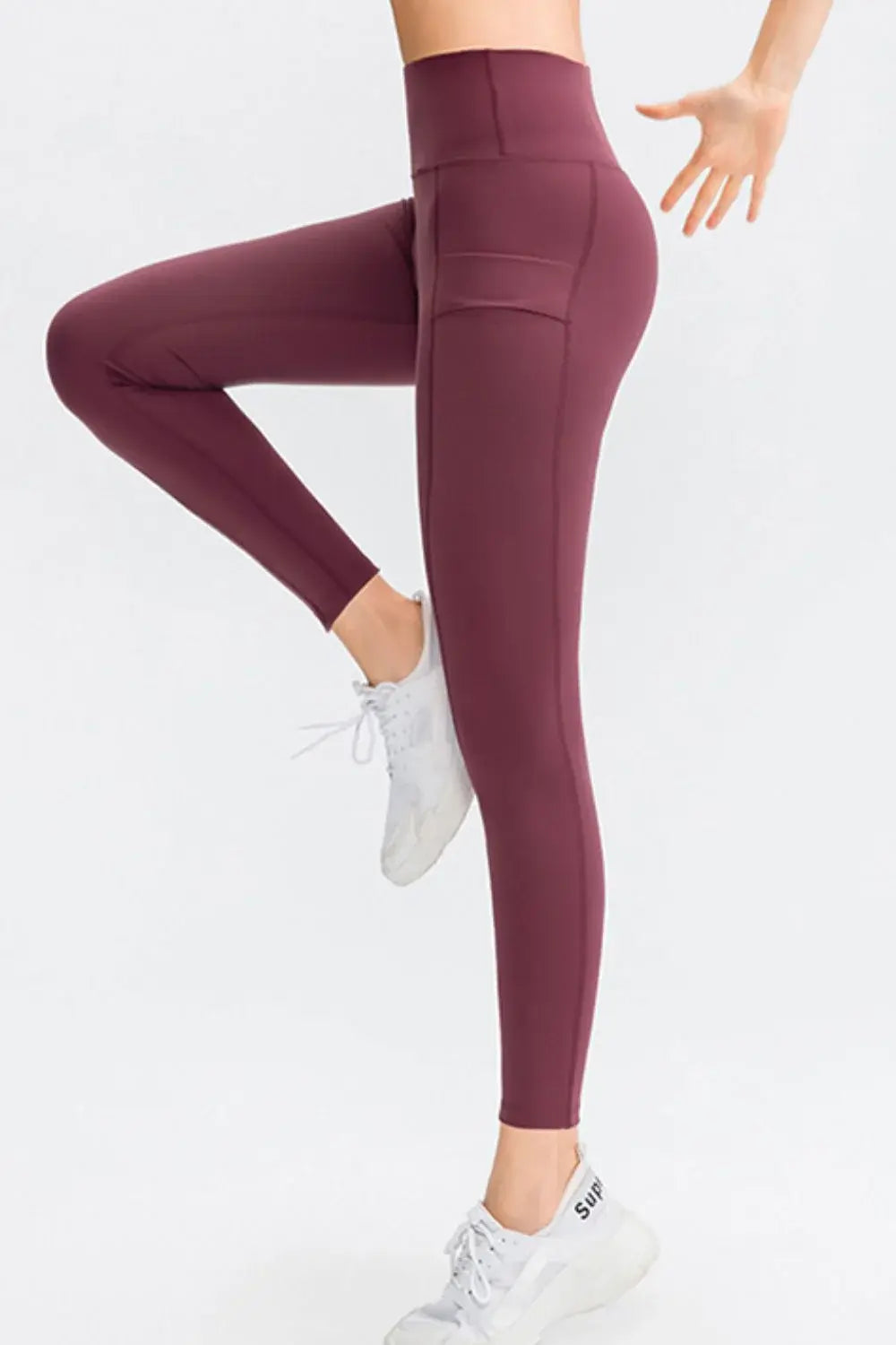 Wide Waistband Slim Fit Long Sports Pants with Pocket - Trendsi - Flyclothing LLC