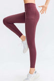 Wide Waistband Slim Fit Long Sports Pants with Pocket - Trendsi - Flyclothing LLC