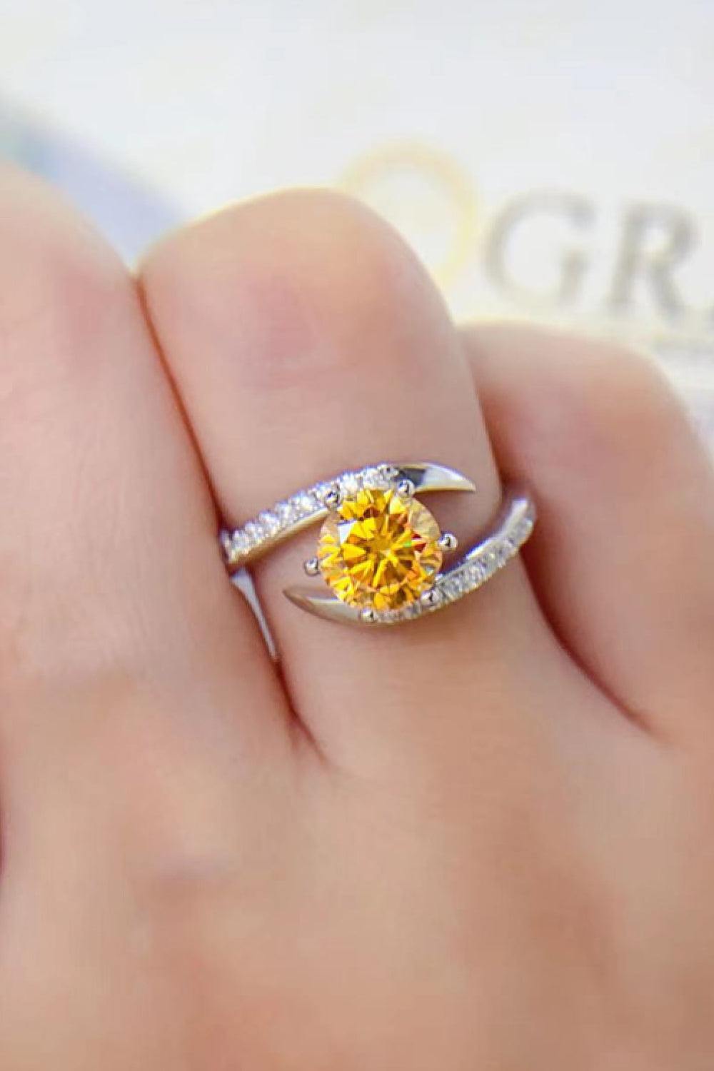 1 Carat Moissanite 925 Sterling Silver Ring - Trendsi