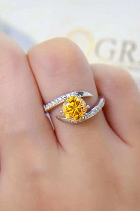1 Carat Moissanite 925 Sterling Silver Ring - Trendsi - Flyclothing LLC