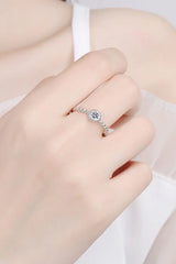 Moissanite Rhodium-Plated Ring - Trendsi - Flyclothing LLC