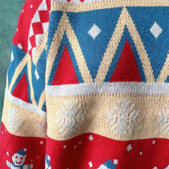 Printed Round Neck Long Sleeve Sweater - Trendsi