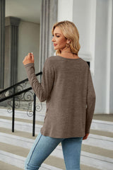 Round Neck Long Sleeve T-Shirt - Trendsi