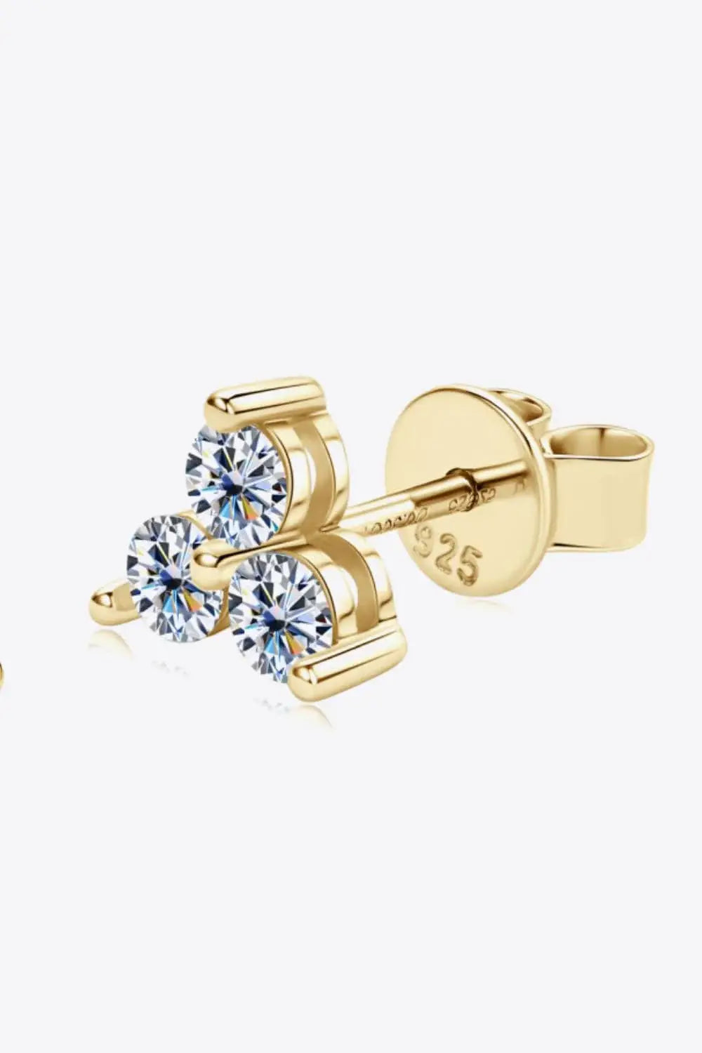 Moissanite 925 Sterling Silver Stud Earrings - Trendsi - Flyclothing LLC