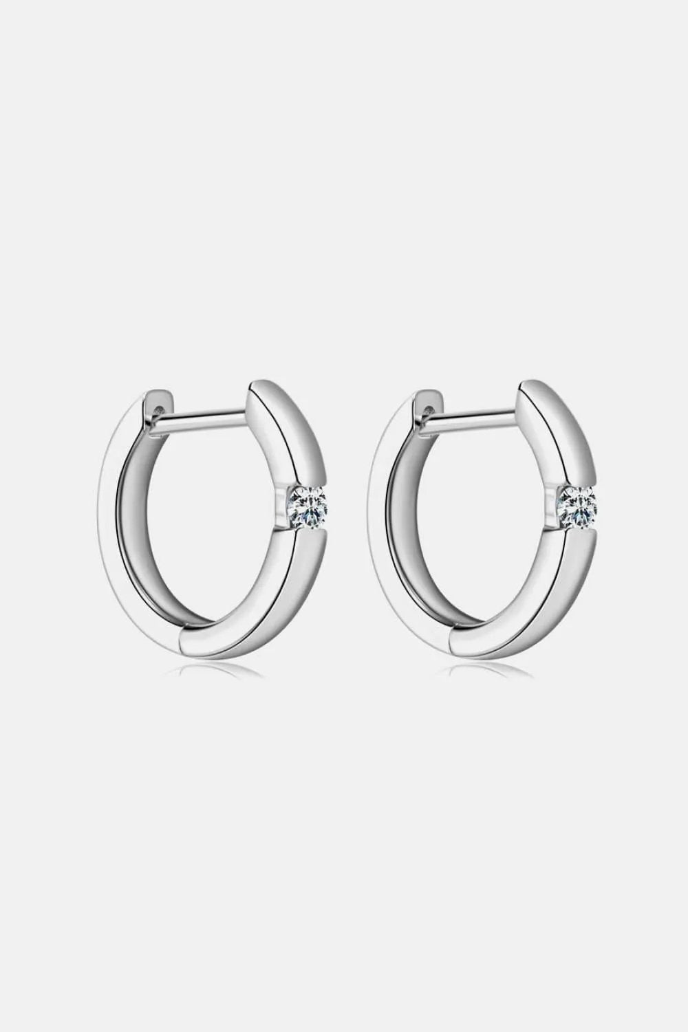 Moissanite 925 Sterling Silver Huggie Earrings - Trendsi