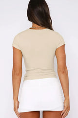 Crewneck Short Sleeve Tee - Trendsi - Flyclothing LLC