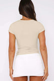 Crewneck Short Sleeve Tee - Trendsi - Flyclothing LLC