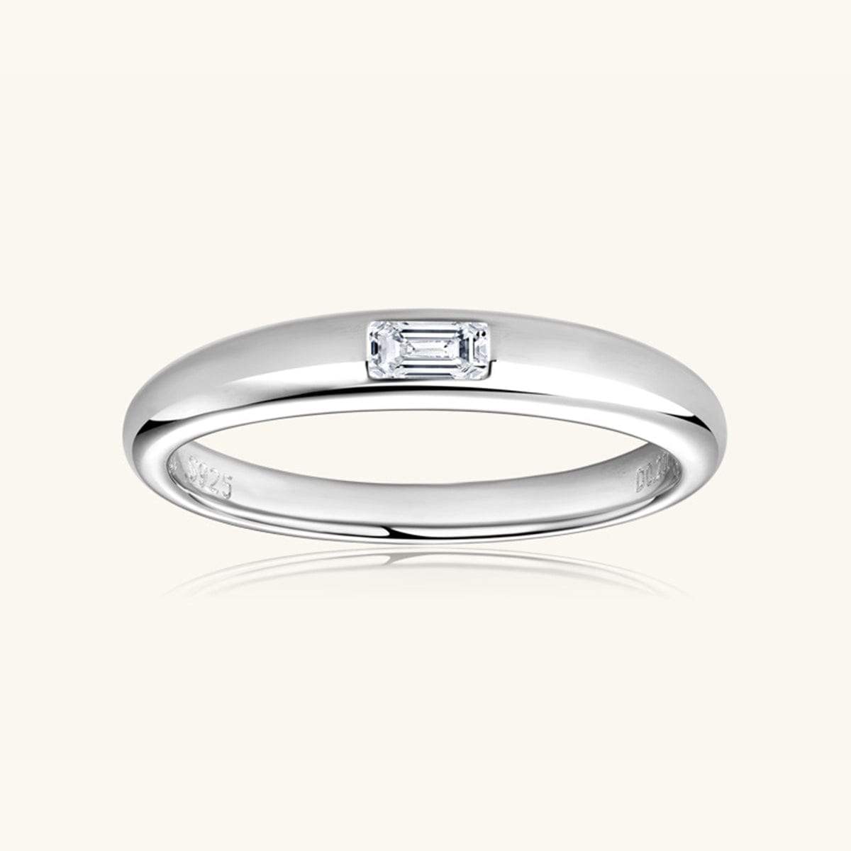 925 Sterling Silver Inlaid Moissanite Ring - Trendsi - Flyclothing LLC
