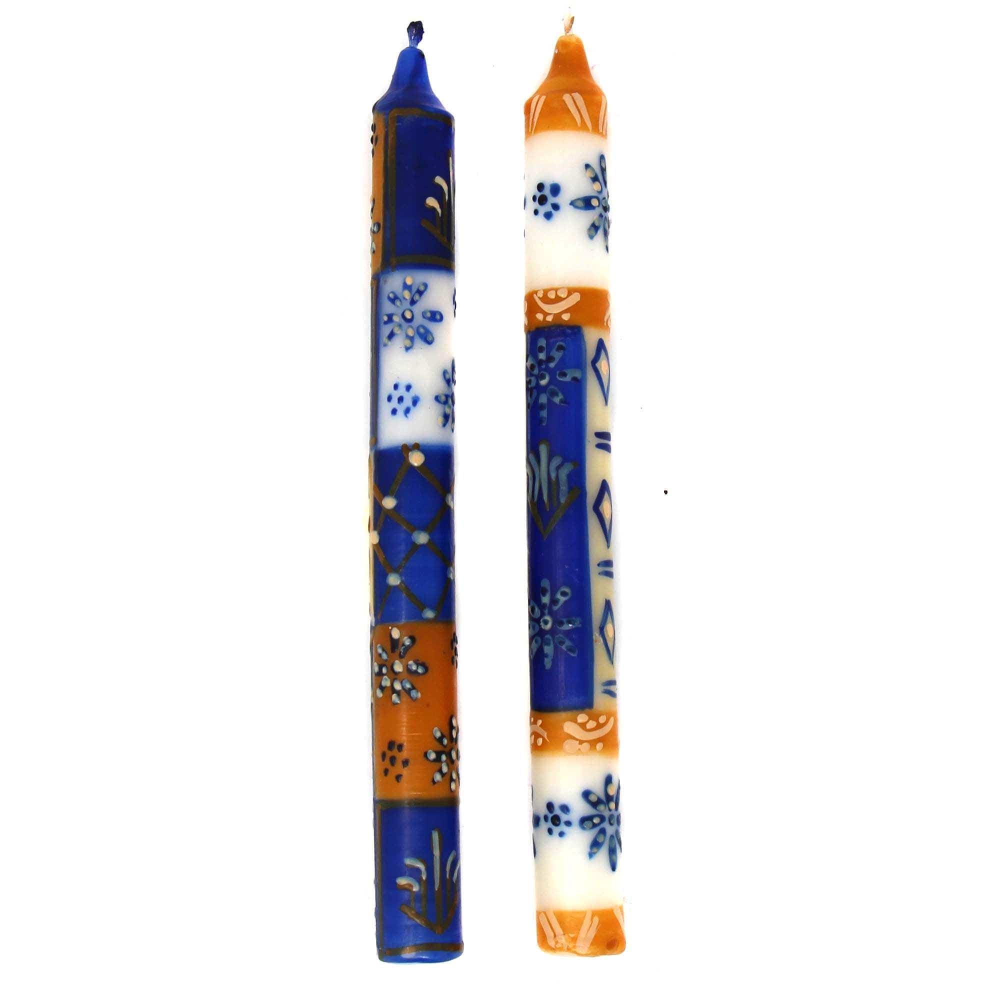 Tall Hand Painted Candles - Pair - Durra Design - Nobunto - Flyclothing LLC