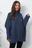 Turtle Neck Long Sleeve Ribbed Sweater - Trendsi - Flyclothing LLC